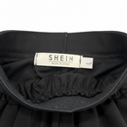 SHEIN Women's Black Pleated Midi Skirt with Elasticated Wais