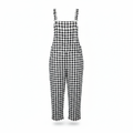 Zara Black & White Gingham Linen Blend Overalls - Size S
