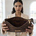 LOUIS VUITTON MADE IN FRANCE Classic Brown Checkered Pochett