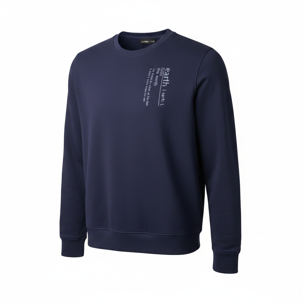 Livergy Men's Navy Blue Earth Definition Graphic Sweatshirt