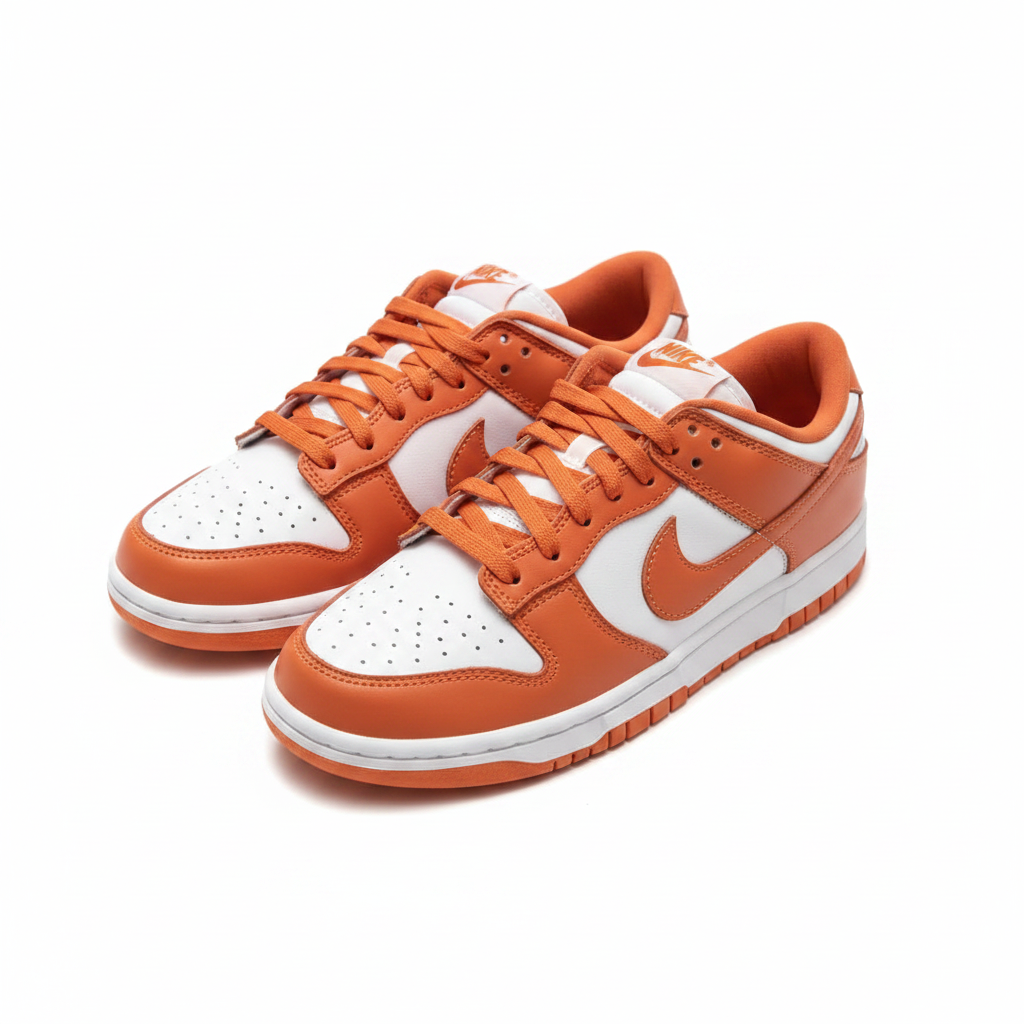 Nike Dunk Low Men's Sneakers - Orange and White