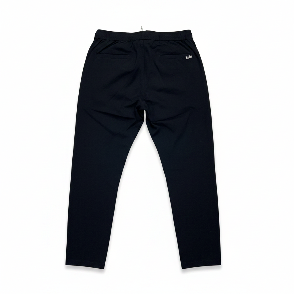Mataria Men's Black Tapered Drawstring Trousers