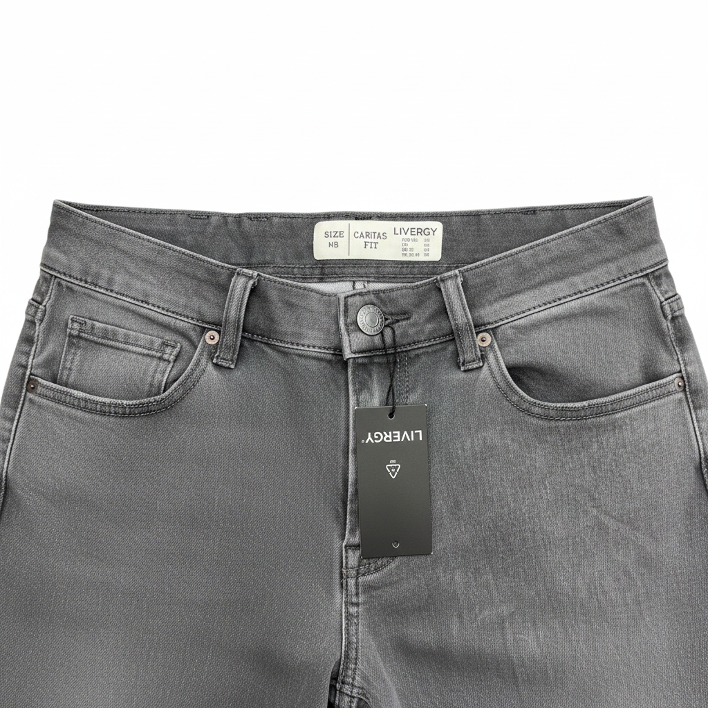 Livergy Men's Grey Casual Fit Denim Shorts