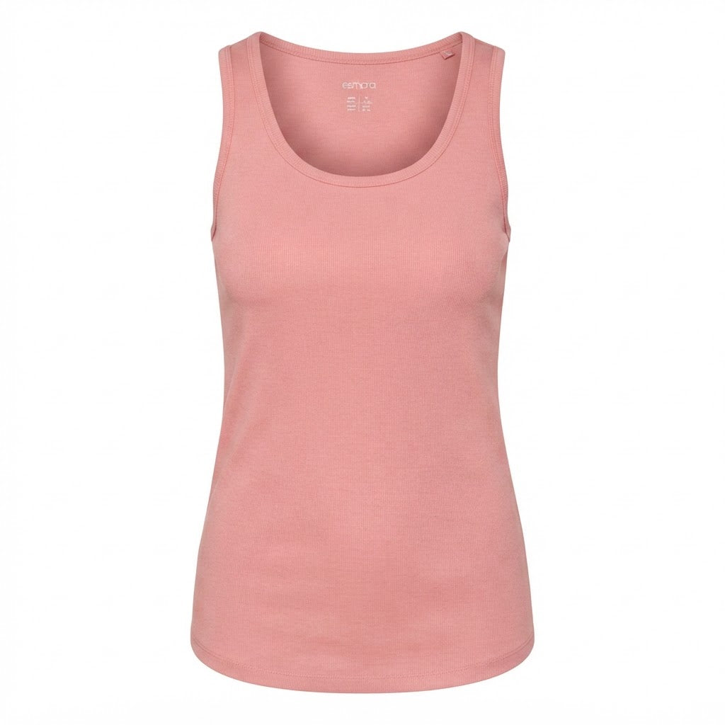 esmara Women's Pink Ribbed Scoop Neck Tank Top