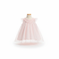 Girls Pale Pink Glitter Tulle Party Dress with Ruffles