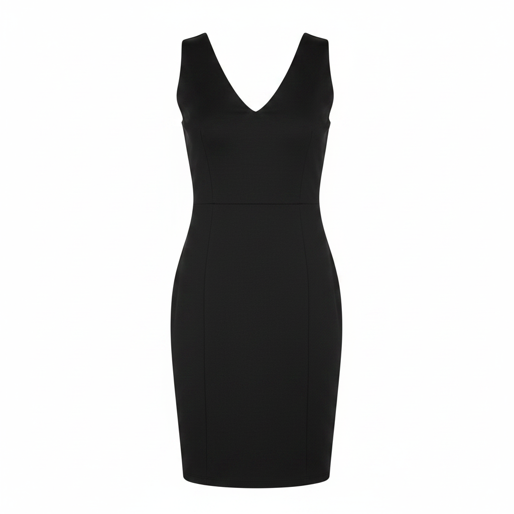 Esmara Women's Black Linen Sleeveless V-Neck Dress