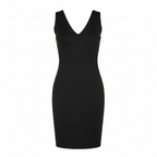 Esmara Women's Black Linen Sleeveless V-Neck Dress