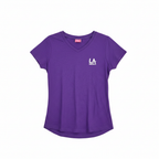 LA Gear Kids Purple V-Neck T-Shirt Size 9-10 YRS
