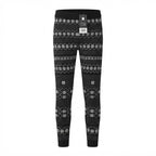 [WearU Generated:merch_clean_front] esmara Black Knit Fair Isle Snowflake Relaxed Straight Leggings – front view
