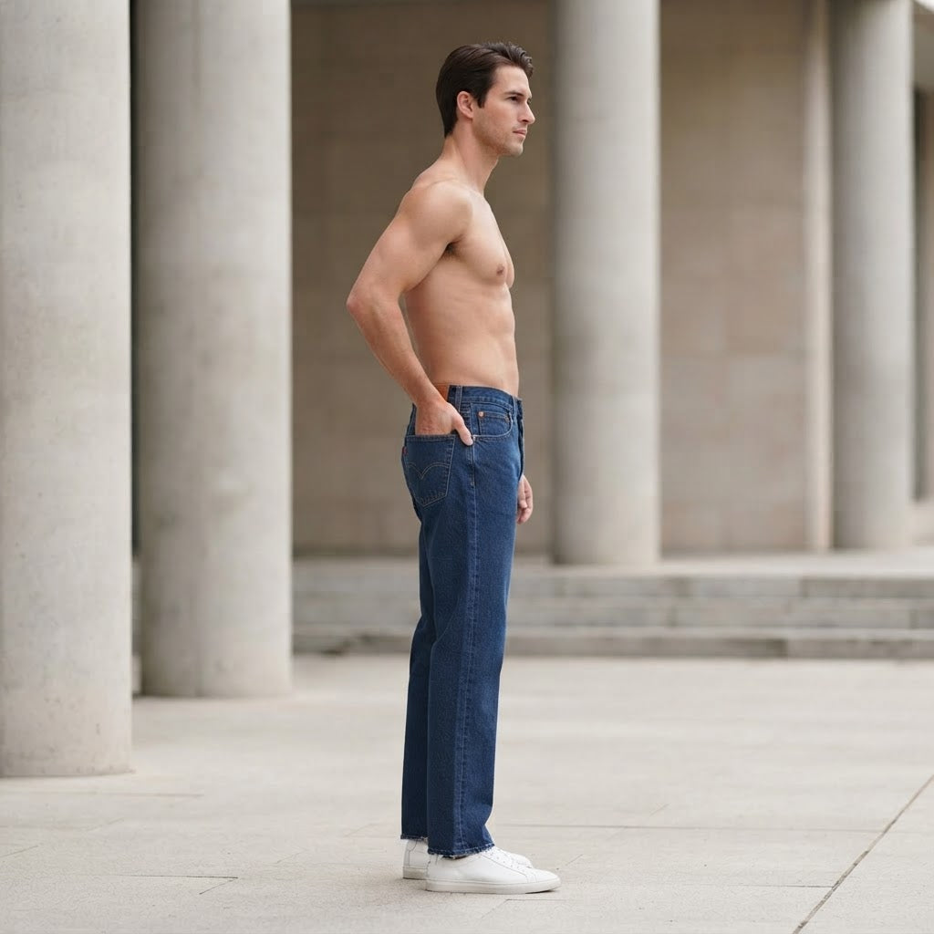 Levi's Deep Indigo Blue Levi's 501 Straight Leg Button Fly J