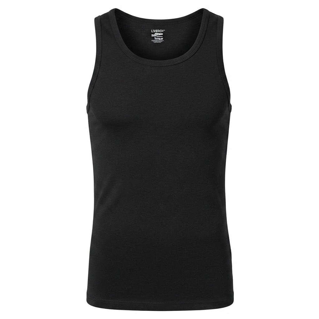 LIVERGY Men's Classic Black Cotton Tank Top