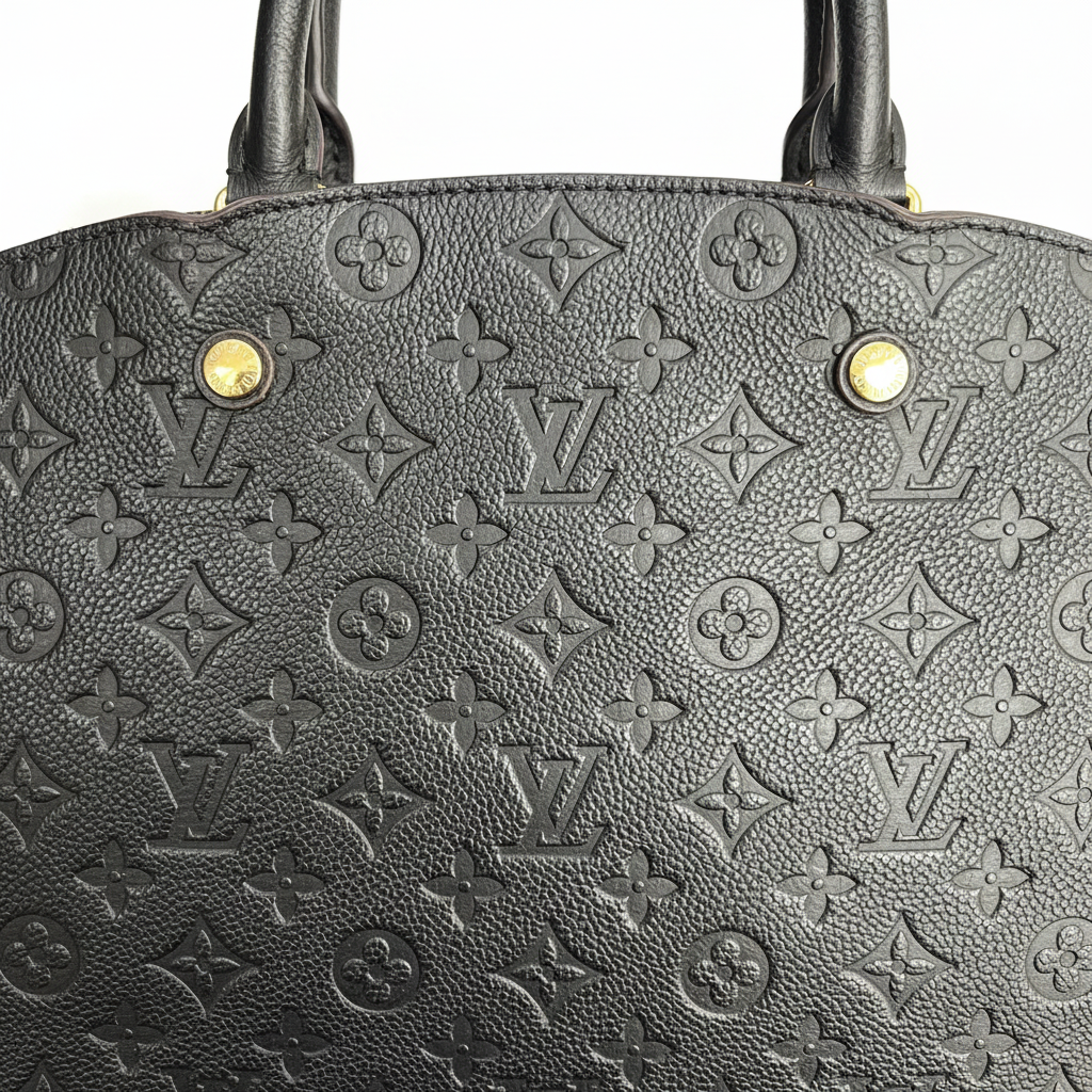 Louis Vuitton Women's Black Embossed Monogram Leather Tote B