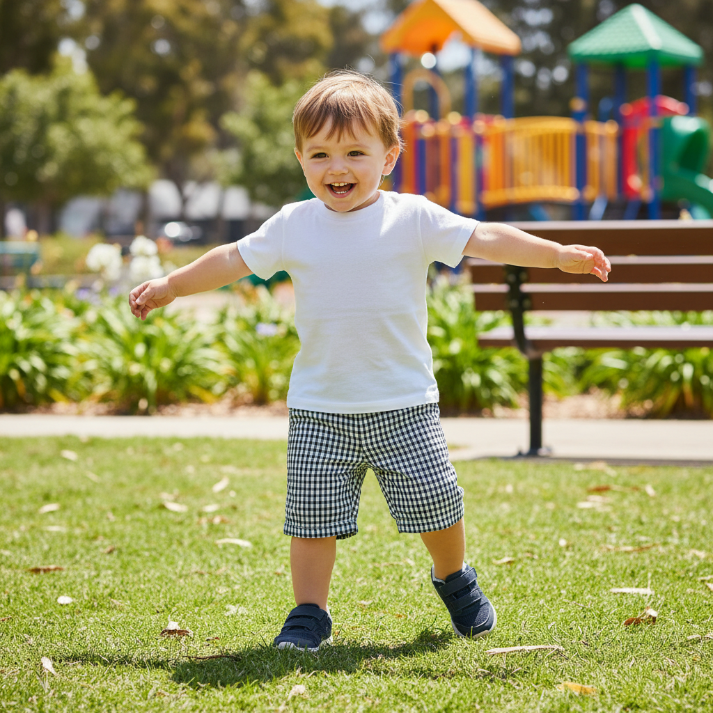 COTTON ON KIDS Kids Navy and White Gingham Tailored Shorts