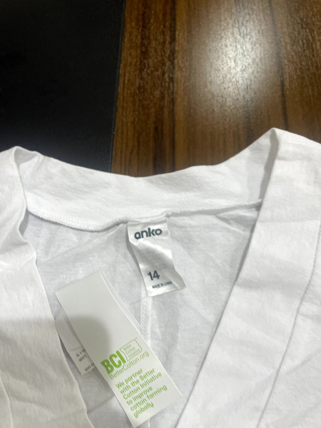 anko White Relaxed Boxy V-Neck Cap-Sleeve Cotton Top