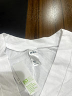 anko White Relaxed Boxy V-Neck Cap-Sleeve Cotton Top
