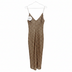 Fashion Nova Gold Sequined Cami Maxi Dress - Women's S