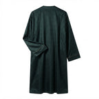Women's Dark Green Jacquard Zip-Front Long Abaya