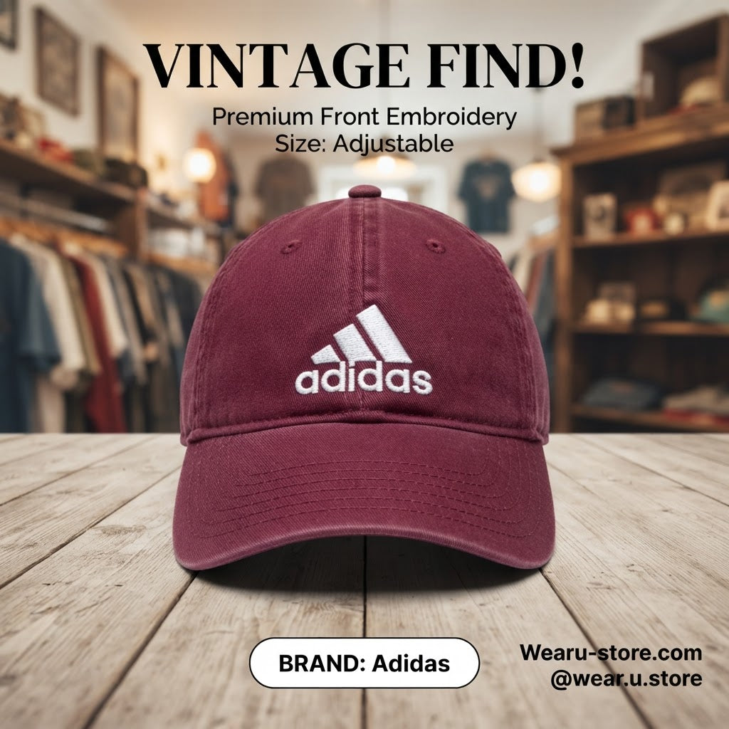 adidas Adidas Burgundy Curved-Brim Baseball Cap