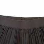 SHEIN Women's Black Pleated Midi Skirt with Elasticated Wais