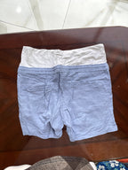 Cornflower Blue Maternity Shorts with Gray Jersey Band