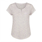 B collection Lavender Space-Dye Henley T-Shirt with Curved H