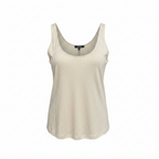 Women's Cream Scoop Neck Linen Blend Tank Top