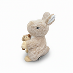 Soft Beige Mother and Baby Bunny Plush Toy
