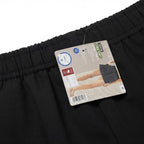 Women's Black High-Waisted Smocked Elasticated Shorts