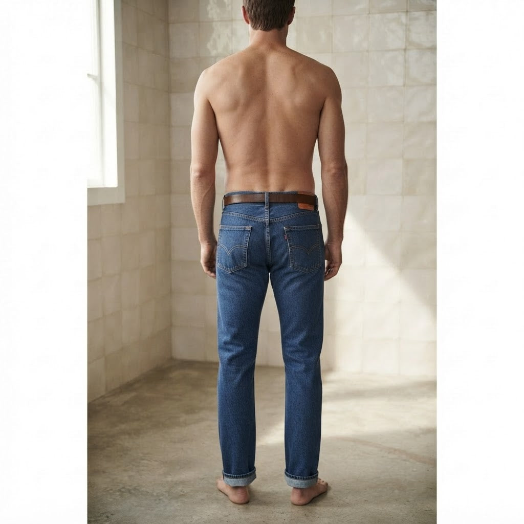 Levi's Indigo Blue Straight Leg Jeans with Button Fly