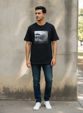ONEYE Black ONEYE Graphic Print Relaxed T-Shirt