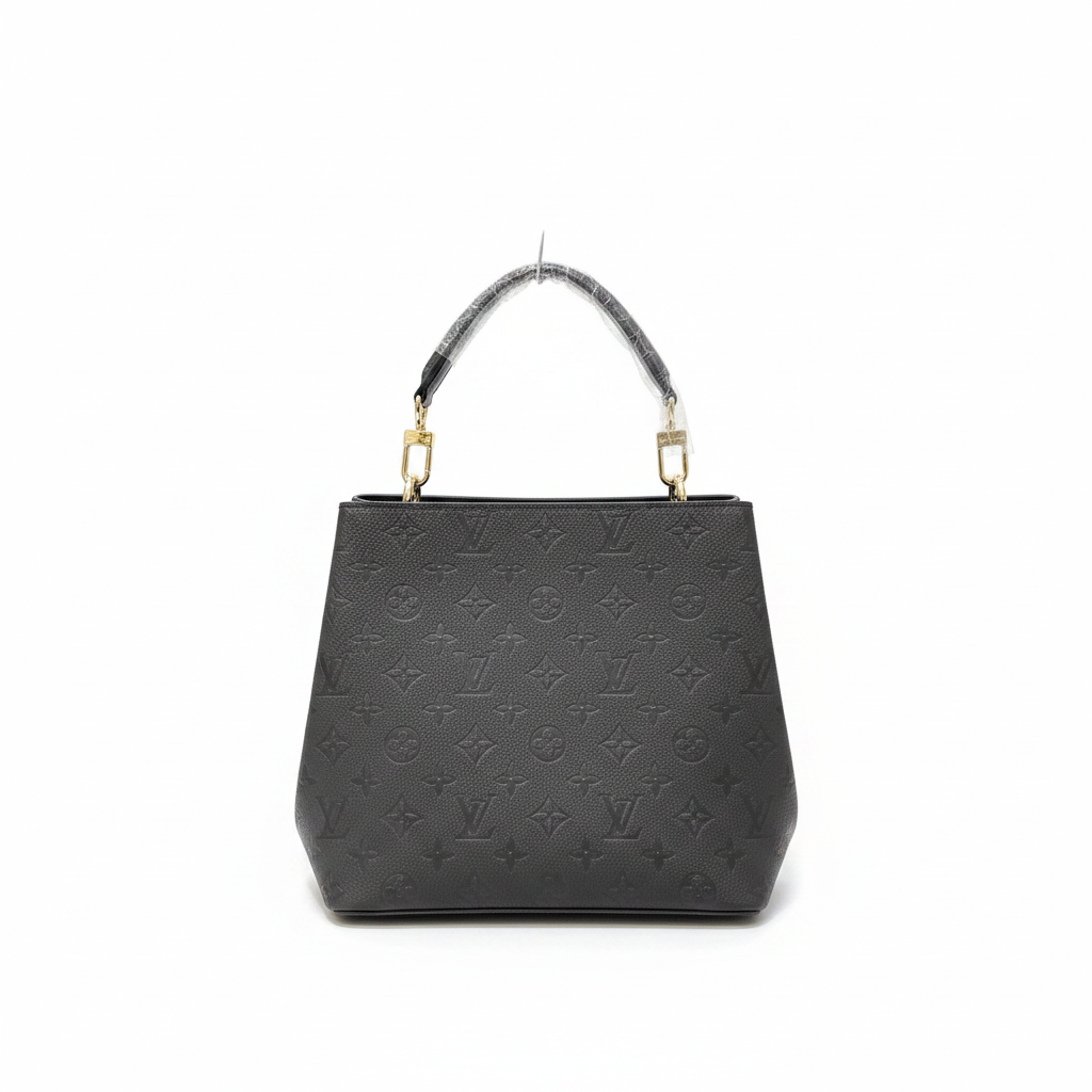 LOUIS VUITTON Women's Black Embossed Drawstring Bucket Bag