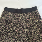 Women's Black Floral Pleated Midi Skirt