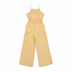 H&M Girls Yellow Daisy Floral Wide Leg Jumpsuit Size 10-12