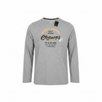 LIVERGY Men's Gray Long Sleeve Graphic T-Shirt - Size M