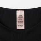Sleek Black Cotton Blend Thong with Bow Detail