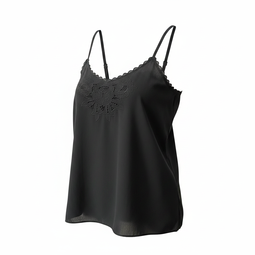 H&M Women's Pink Satin Lace Trim Nightwear Camisole
