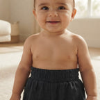 SHEIN Black Smocked Waist Infant Shorts