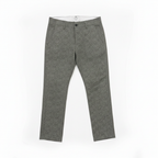 Men's Grey Textured Slim Fit Wool Blend Trousers
