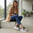 Brown Monogram Low-Top Lifestyle Sneakers