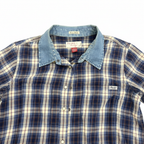 Falmer Heritage Blue Plaid Shirt with Denim Collar