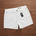 esmara White High-Waist Denim Shorts with Frayed Hem