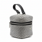 Women's Silver Rhinestone Mini Vanity Bag