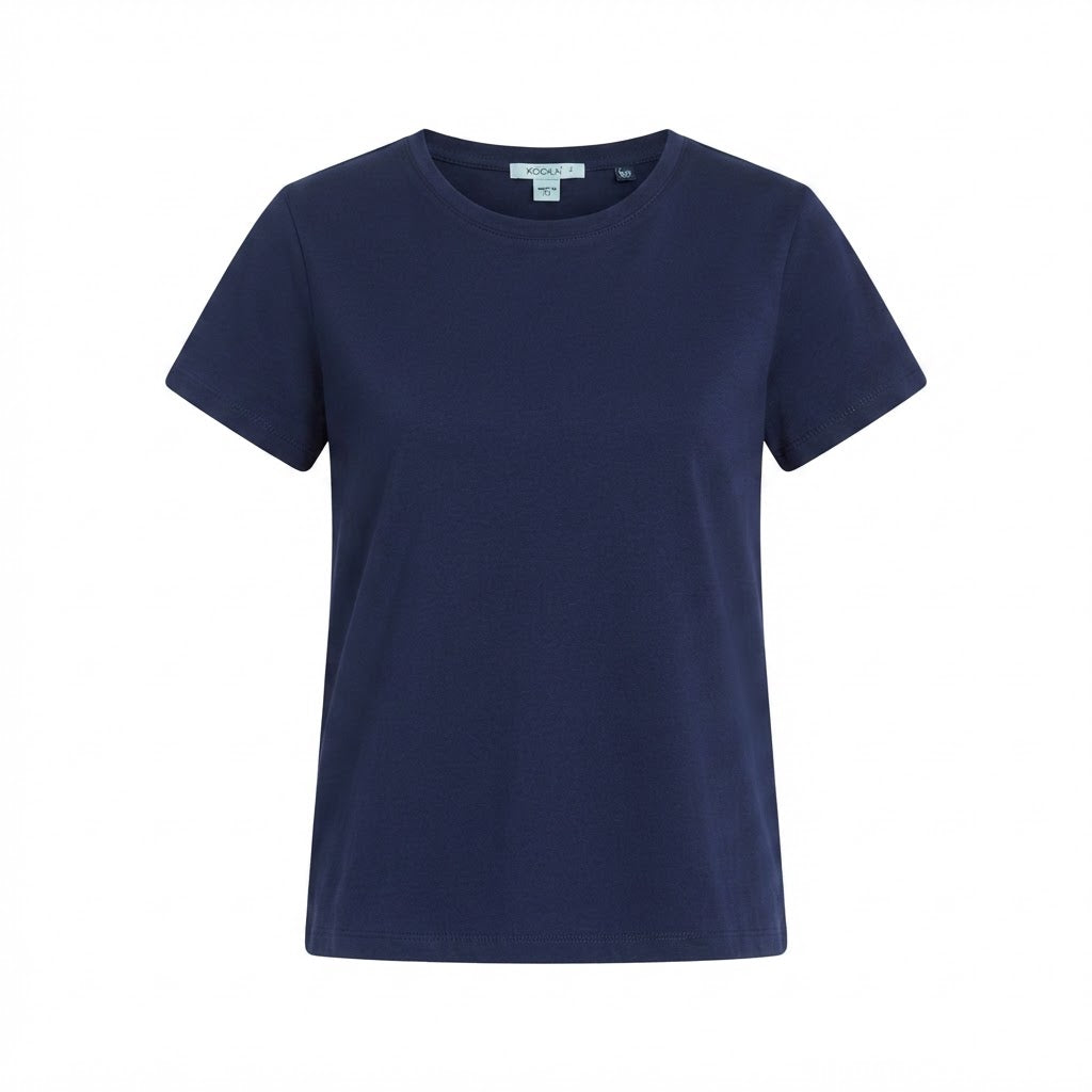 KOOKAÏ Navy Blue Short Sleeve Crew Neck Cotton Jersey T-Shir
