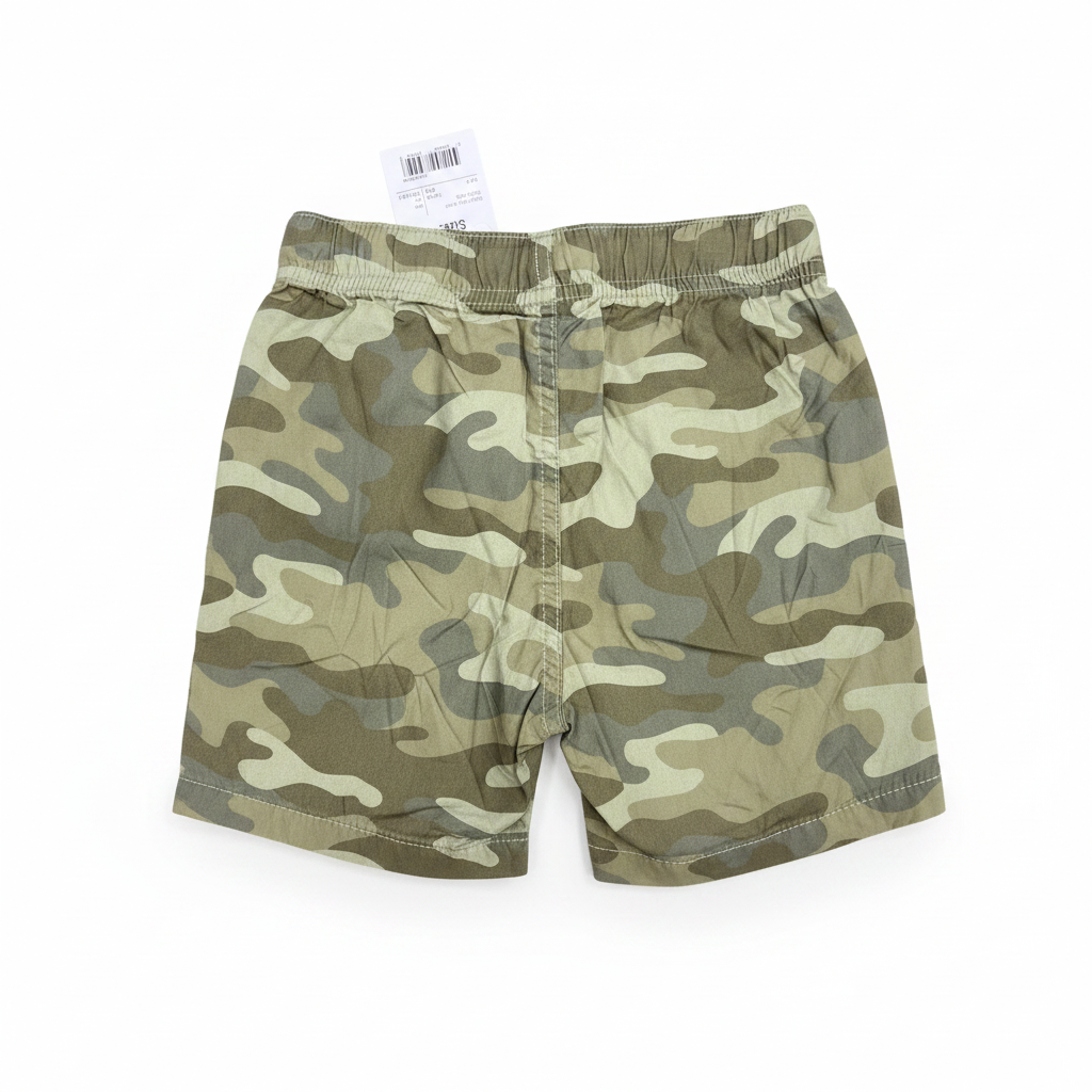 anko Kids' Green Camouflage Woven Drawstring Shorts