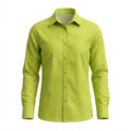 Women's Lime Green Polka Dot Button-Down Shirt