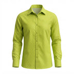 Women's Lime Green Polka Dot Button-Down Shirt