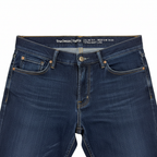 Women's Dark Blue Slim-Fit Straight-Leg Denim True Denim Jeans