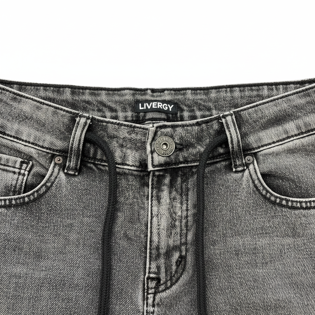 Livergy Men's Grey Acid Wash Denim Cargo Joggers