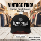 BLACK SQUAD red Squad Red & red Distressed Baseball Cap