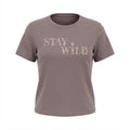Women's Mauve Stay Wild Leopard Graphic T-Shirt
